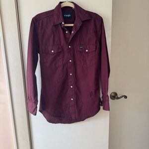Wrangler Deep Burgundy Casual Shirt SUPER CUTE OVERSIZED FOR THE GALS!